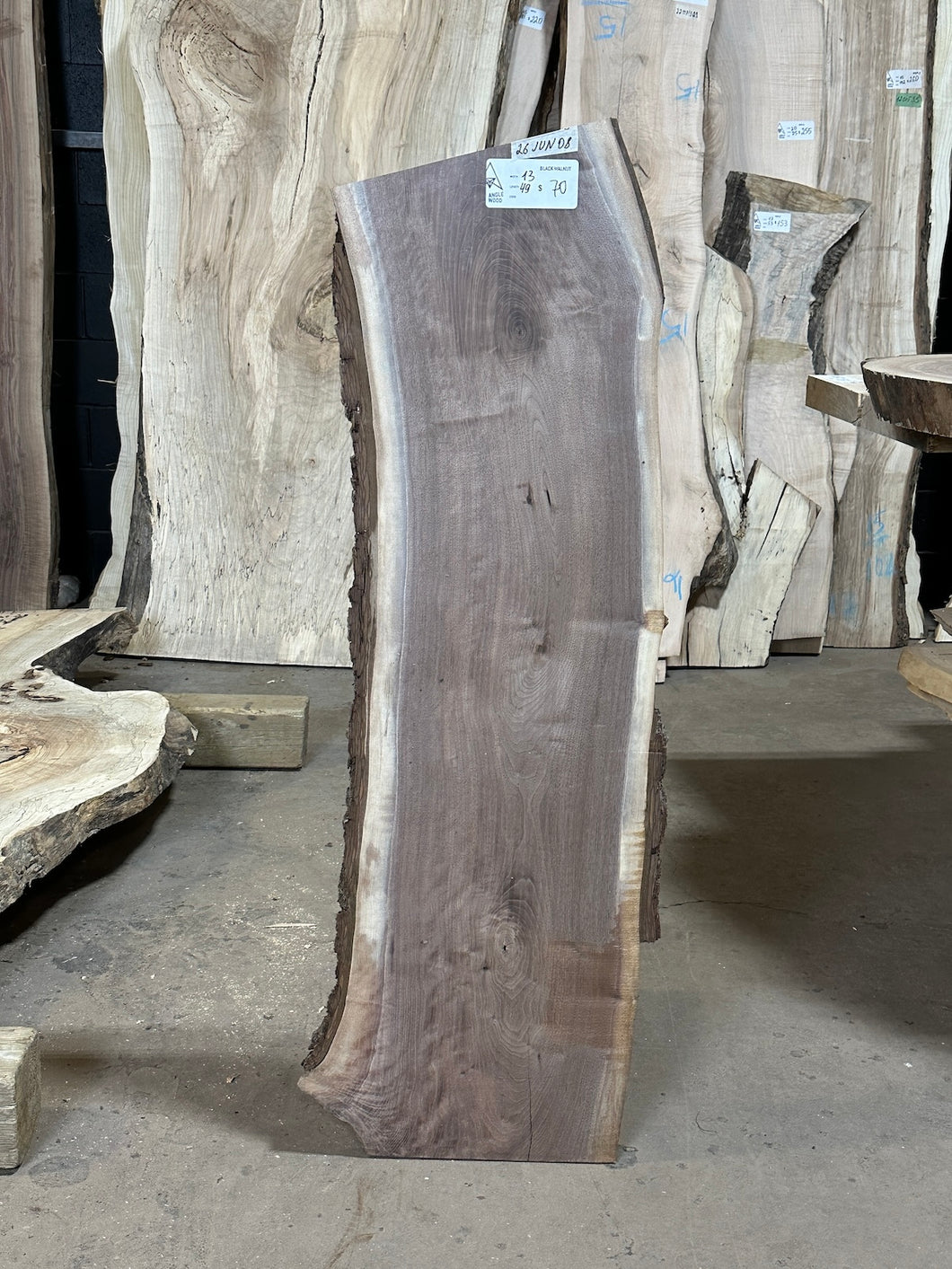 26JUN08 BLACK WALNUT LIVE EDGE SLAB