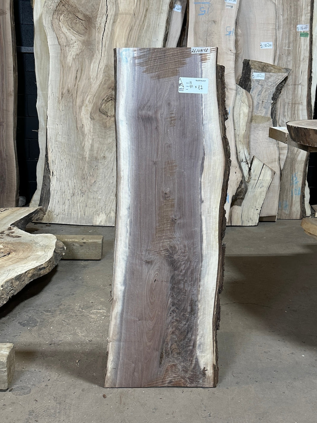 26JUN18 BLACK WALNUT LIVE EDGE SLAB