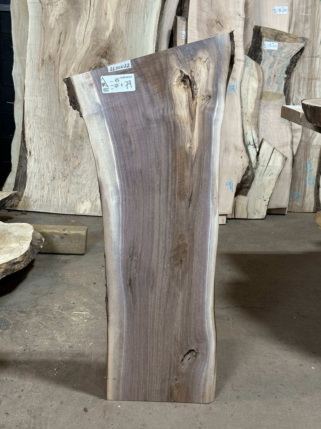 26JUN22 BLACK WALNUT LIVE EDGE SLAB